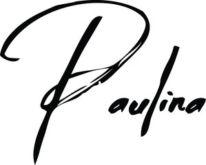 Paulina-Female Name Modern Brush Calligraphy Cursive Text on White Background