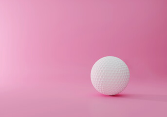 3D golf ball white rendering on pink background