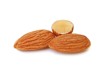 Almond was isolated on a white background