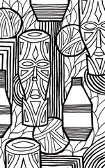 Abstraction graphics mask illustration hand drawn