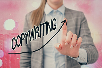 Text sign showing Copywriting. Business photo text writing the text of advertisements or publicity...