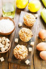 Muffins with zucchini and lemon