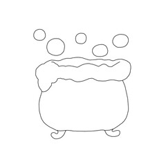 The outline of the cauldron with boiling potion