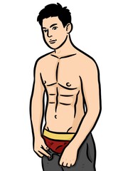 Fototapeta premium cartoon cute man on white background