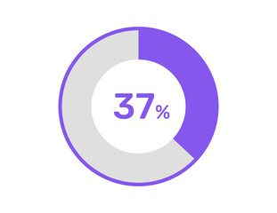 37% circle percentage diagrams, 37 Percentage ready to use for web design, infographic or business 