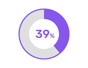 39% circle percentage diagrams, 39 Percentage ready to use for web design, infographic or business 