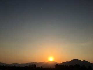 sunset over the city