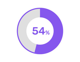 54% circle percentage diagrams, 54 Percentage ready to use for web design, infographic or business 