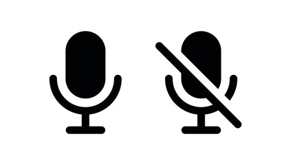 Radio microphone icon, Mute and unmute audio microphone for apps and websites