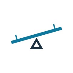 Seesaw Icon Color Design Vector Template Illustration