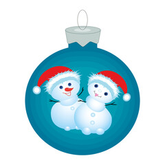 New Year, Christmas, holiday decoration, Christmas balls. New year icon. Isolated, white. Illustration