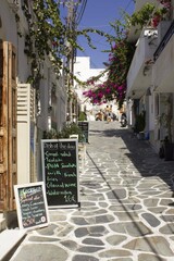 small street in Naxos island, Greece - obrazy, fototapety, plakaty