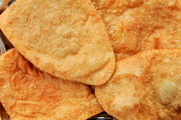 Brazilian gastronomy. Pastel texture in closeup.