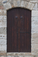 Aged and dark wooden doors pattern
