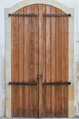 Aged and light wooden doors pattern