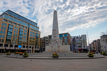 Monument on the Dam in Amsterdam in the Netherlands