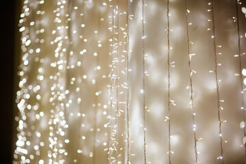 Street garland. Christmas decoration. LED garland