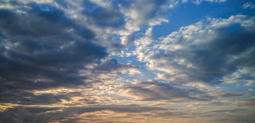  White, Fluffy Clouds In Blue Sky. Background From Clouds.