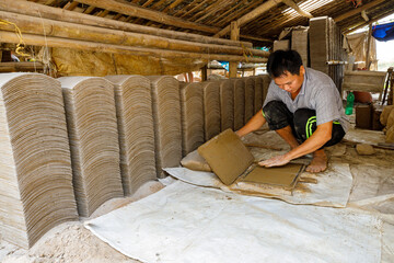 Tiles are handmade in Bac Son in Vietnam