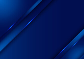 Template design abstract dark blue gradient stripes overlap layer background with lighting.