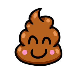 Cartoon Stylized Happy Poop Emoticon