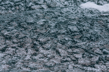 Mesh that keeps stones and gravel in the road. Road strengthening