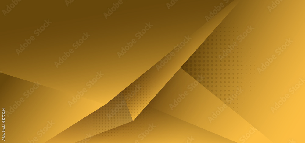Poster Abstract yellow polygon triangle gradient background with shadow