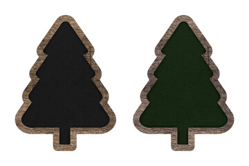 Christmas tree chalkboard isolated on background. blackboard texture with copy space. Wood frame....