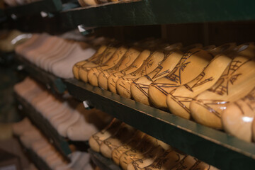 Close up of Dutch Wooden Shoes 