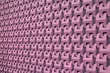 Mauve color 3D pattern wall surface in perspective for background and banner