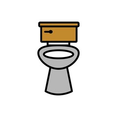 Toilet Bowl Icon Vector Logo Template Illustration