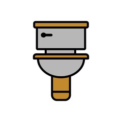 Toilet Bowl Icon Vector Logo Template Illustration