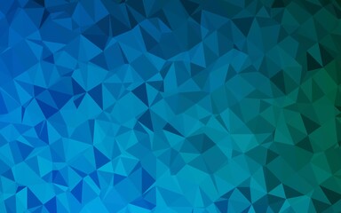 Dark Blue, Green vector polygonal pattern.