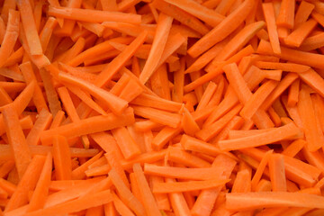 Grated carrot, for backgrounds or textures