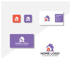 Home logo and business card vector