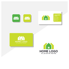 Home logo and business card vector