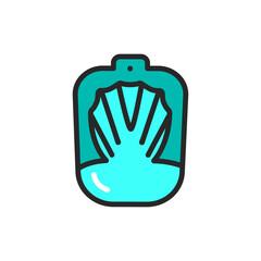 Nail bath color line icon. Isolated vector element.