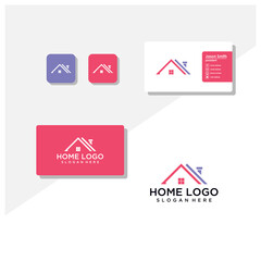 Home logo and business card vector