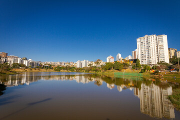 Naklejka premium Partial view of Santa Lúcia Dam, in Belo Horizonte, Minas Gerais state, Brazil