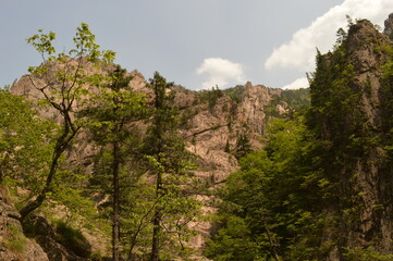 Fototapeta premium Hiking and climbing in the stunning Seoraksan Mountain Range in South Korea, Asia