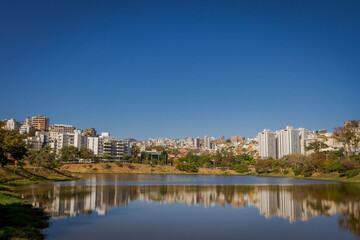 Fototapeta na wymiar Partial view of Santa Lúcia Dam, in Belo Horizonte, Minas Gerais state, Brazil