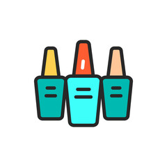 Nail polishes color line icon. Isolated vector element.