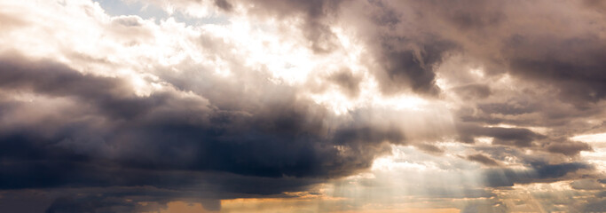  White, Fluffy Clouds In Blue Sky. Background From Clouds.