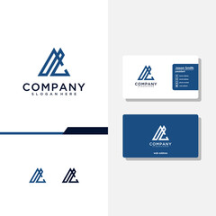 letter ac logo design and business card vector template
