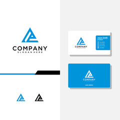 letter ae logo design and business card vector template
