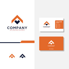 letter av logo design and business card vector template