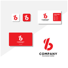 letter B logo design and business card vector