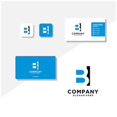 letter B logo design and business card vector