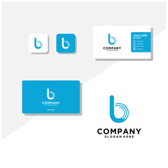 letter lb logo design and business card vector
