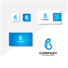 letter B logo design and business card vector